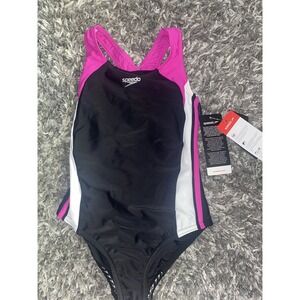 Speedo Girls' Swimsuit‎ One Piece Infinity Splice Thick Strap, sz 10